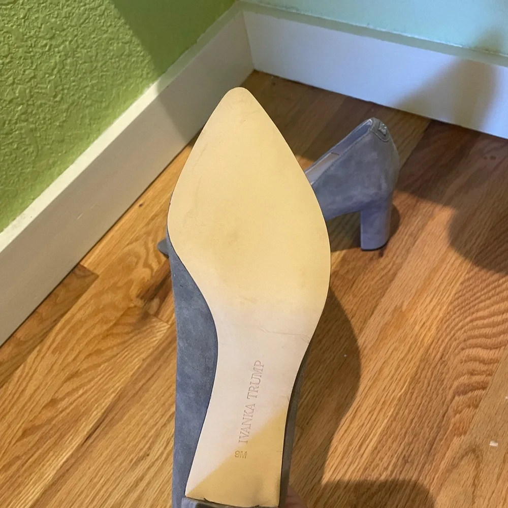 Ivanka Trump Suede Gray Heels - Picture 3 of 4